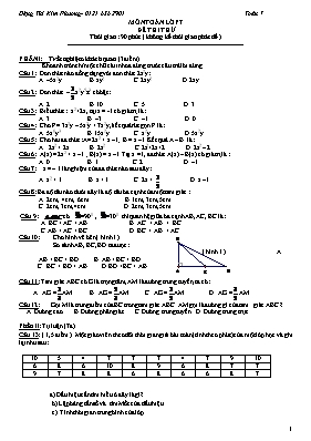 12 Đề thi thử học kỳ II môn Toán Lớp 7